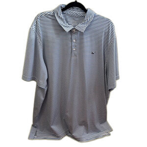 Vineyard Vines Performance Polo, Blue and White Stripe, Size 2XL